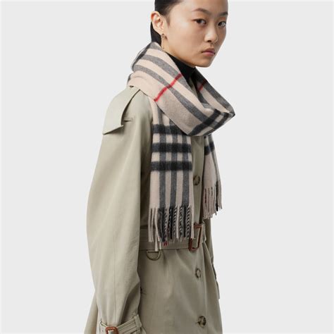 burberry classic cashmere scarf in check olive|burberry check cashmere scarf sale.